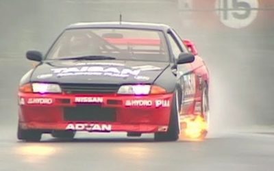 Keiichi Tsuchiya en Skyline R32 GTR GrA sur Tsukuba …