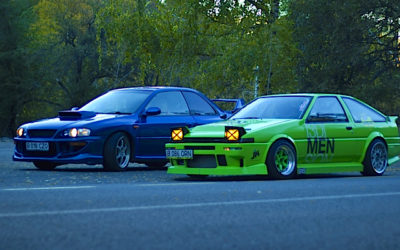 Sprinter Trueno GT Apex AE86 vs Impreza WRX STI… Sushi battle !