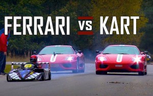 Battle : Ferrari F430 Scuderia et 360 Challenge Stradale vs Go Kart...