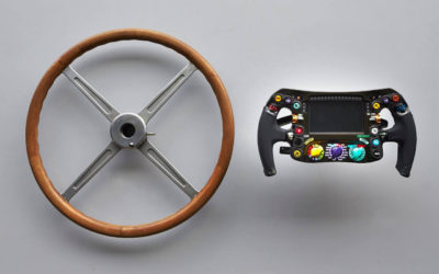 « The Evolution of F1 Steering Wheels »… Du bois au carbone